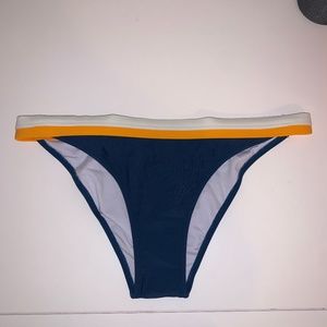 Cupshe White and Orange Trim Bikini Bottom